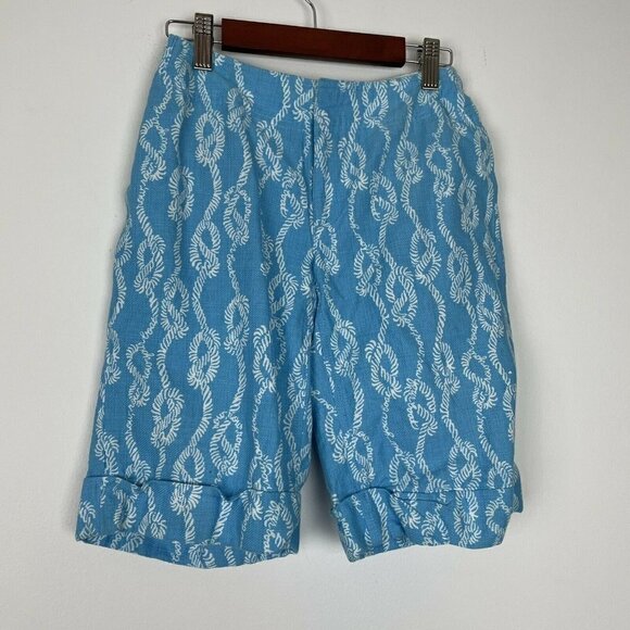 Lilly Pulitzer Brady Short Hopsa Print Seaspray Blue Drop Me A Line Sz 0 - Picture 1 of 5